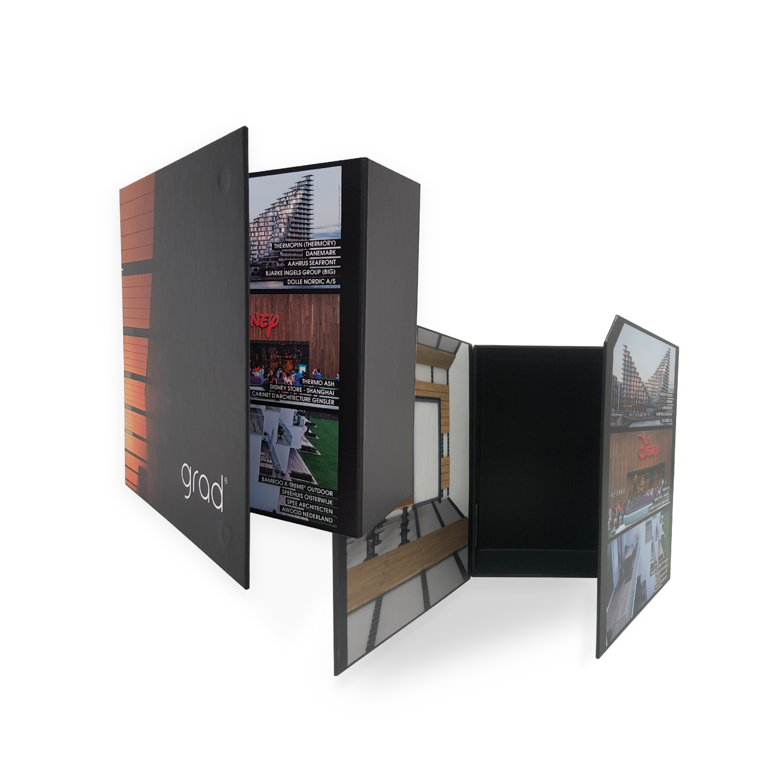 coffret recouvert avec rabats aimantés